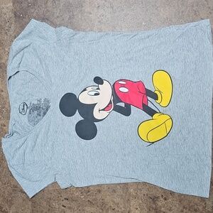 Gray V neck Mickey Mouse T-shirt Size XL